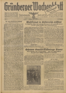 Grünberger Wochenblatt: Tageszeitung für Stadt und Land, No. 71. (25. März 1938)