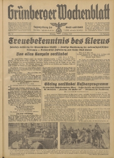 Grünberger Wochenblatt: Tageszeitung für Stadt und Land, No. 73. (28. März 1938)