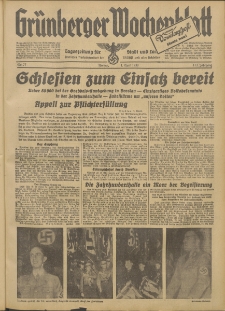 Grünberger Wochenblatt: Tageszeitung für Stadt und Land, No. 77. (1. April 1938)
