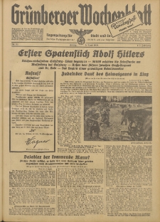 Grünberger Wochenblatt: Tageszeitung für Stadt und Land, No. 83. (8. April 1938)