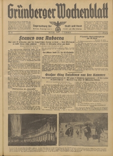Grünberger Wochenblatt: Tageszeitung für Stadt und Land, No. 87. (13. April 1938)