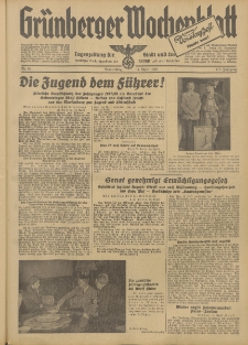 Grünberger Wochenblatt: Tageszeitung für Stadt und Land, No. 88. (14. April 1938)