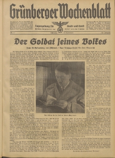 Grünberger Wochenblatt: Tageszeitung für Stadt und Land, No. 91. (20. April 1938)