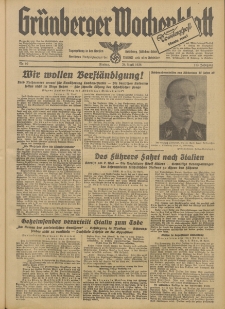 Grünberger Wochenblatt: Tageszeitung für Stadt und Land, No. 99. (29. April 1938)