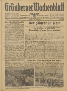 Grünberger Wochenblatt: Tageszeitung für Stadt und Land, No. 103. (4. Mai 1938)