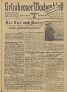 Grünberger Wochenblatt: Tageszeitung für Stadt und Land, No. 107. (9. Mai 1938)