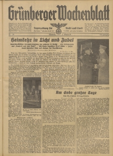 Grünberger Wochenblatt: Tageszeitung für Stadt und Land, No. 109. (11. Mai 1938)