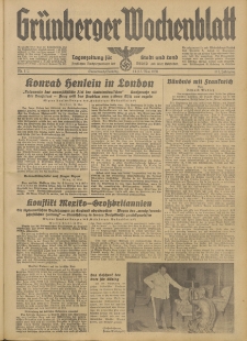 Grünberger Wochenblatt: Tageszeitung für Stadt und Land, No. 112. (14./15. Mai 1938)