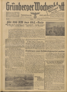 Grünberger Wochenblatt: Tageszeitung für Stadt und Land, No. 122. (27. Mai 1938)