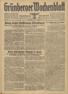 Grünberger Wochenblatt: Tageszeitung für Stadt und Land, No. 127. (2. Juni 1938)