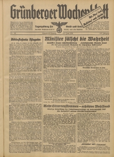 Grünberger Wochenblatt: Tageszeitung für Stadt und Land, No. 129. (4./5. Juni 1938)