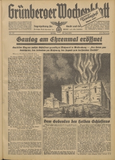 Grünberger Wochenblatt: Tageszeitung für Stadt und Land, No. 133. (10. Juni 1938)