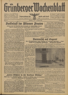 Grünberger Wochenblatt: Tageszeitung für Stadt und Land, No. 141. (20. Juni 1938)