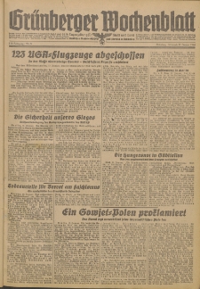 Grünberger Wochenblatt: Zeitung für Stadt und Land, No. 9. (12. Januar 1944)