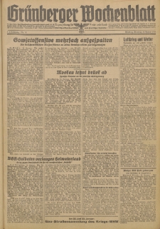 Grünberger Wochenblatt: Zeitung für Stadt und Land, No. 14. (18. Januar 1944)