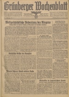 Grünberger Wochenblatt: Tageszeitung für Stadt und Land, No. 13. (16. Januar 1942)