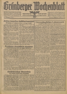Grünberger Wochenblatt: Tageszeitung für Stadt und Land, No. 35. (11. Februar 1942)