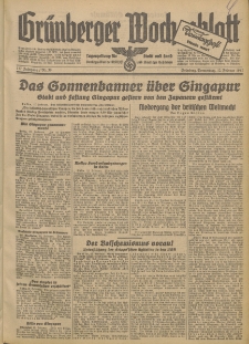 Grünberger Wochenblatt: Tageszeitung für Stadt und Land, No. 36. (12. Februar 1942)