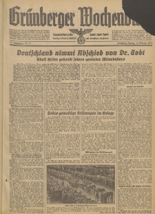 Grünberger Wochenblatt: Tageszeitung für Stadt und Land, No. 37. (13. Februar 1942)