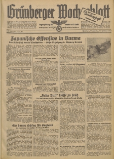 Grünberger Wochenblatt: Tageszeitung für Stadt und Land, No. 42. (19. Februar 1942)