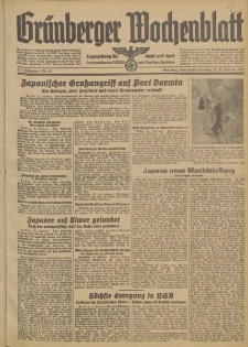 Grünberger Wochenblatt: Tageszeitung für Stadt und Land, No. 44. (21./22. Februar 1942)