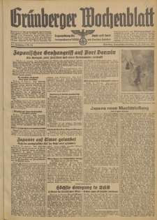 Grünberger Wochenblatt: Tageszeitung für Stadt und Land, No. 44. (21./22. Februar 1942)