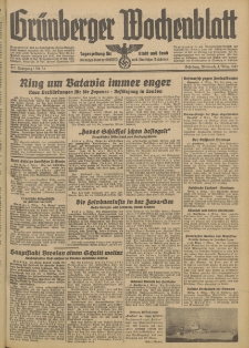 Grünberger Wochenblatt: Tageszeitung für Stadt und Land, No. 53. (4. März 1942)