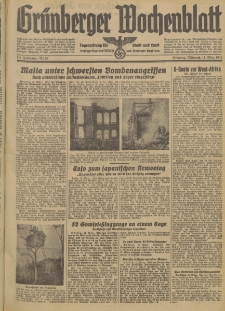 Grünberger Wochenblatt: Tageszeitung für Stadt und Land, No. 59. (11. März 1942)