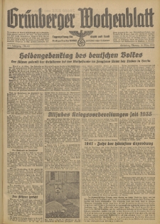 Grünberger Wochenblatt: Tageszeitung für Stadt und Land, No. 63. (16. März 1942)
