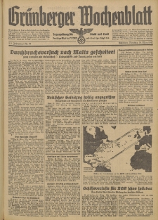 Grünberger Wochenblatt: Tageszeitung für Stadt und Land, No. 70. (24. März 1942)