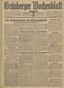 Grünberger Wochenblatt: Tageszeitung für Stadt und Land, No. 73. (27. März 1942)