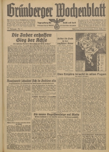 Grünberger Wochenblatt: Tageszeitung für Stadt und Land, No. 74. (28/29. März 1942)