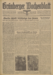 Grünberger Wochenblatt: Tageszeitung für Stadt und Land, No. 81. (8. April 1942)