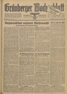 Grünberger Wochenblatt: Tageszeitung für Stadt und Land, No. 105. (7. Mai 1942)