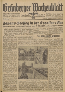 Grünberger Wochenblatt: Tageszeitung für Stadt und Land, No. 107. (9./10. Mai 1942)