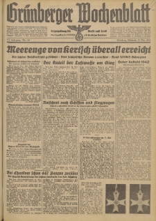 Grünberger Wochenblatt: Tageszeitung für Stadt und Land, No. 116. (20. Mai 1942)