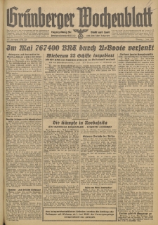 Grünberger Wochenblatt: Tageszeitung für Stadt und Land, No. 125. (1. Juni 1942)