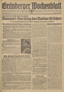 Grünberger Wochenblatt: Tageszeitung für Stadt und Land, No. 144. (23. Juni 1942)