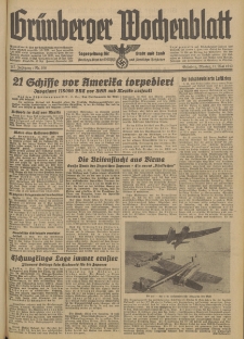 Grünberger Wochenblatt: Tageszeitung für Stadt und Land, No. 108. (11. Mai 1942)