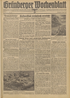 Grünberger Wochenblatt: Tageszeitung für Stadt und Land, No. 181. (5. August 1942)