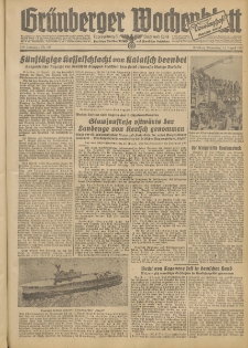 Grünberger Wochenblatt: Tageszeitung für Stadt und Land, No. 188. (13. August 1942)