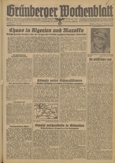 Grünberger Wochenblatt: Tageszeitung für Stadt und Land, No. 279. (27. November 1942)