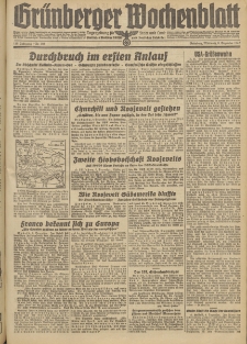 Gr&uuml;nberger Wochenblatt: Tageszeitung f&uuml;r Stadt und Land, No. 289. (9. Dezember 1942)