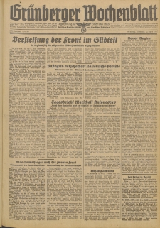 Gr&uuml;nberger Wochenblatt: Zeitung f&uuml;r Stadt und Land, No. 85. (12. April 1944)