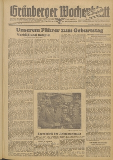 Grünberger Wochenblatt: Zeitung für Stadt und Land, No. 92. (20. April 1944)