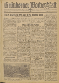 Grünberger Wochenblatt: Zeitung für Stadt und Land, No. 138 (15. Juni 1944)
