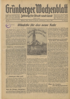Gr&uuml;nberger Wochenblatt: Zeitung f&uuml;r Stadt und Land, No. 304. (1. Februar 1935)