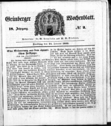 Grünberger Wochenblatt, No. 2. (14. Januar 1842)