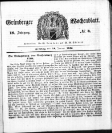 Grünberger Wochenblatt, No. 4. (28. Januar 1842)