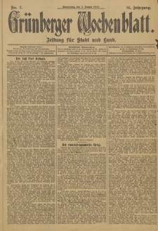 Grünberger Wochenblatt: Zeitung für Stadt und Land, No. 2. (5. Januar 1905)